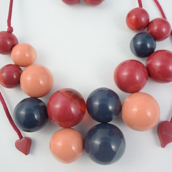 ZSISKA "Bolas" Statement Necklace & Matching Earrings LIKE NEW - Picture 4 of 10